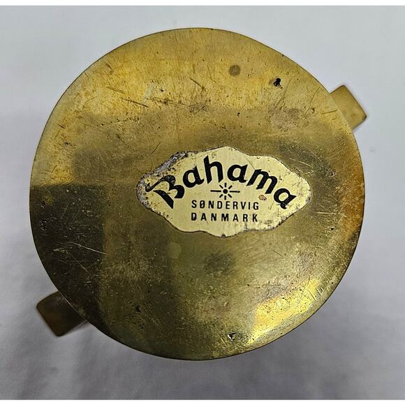 Vintage Danish Apothecary Brass Mortar With Double Handles And Pestle - Picture 4 of 5